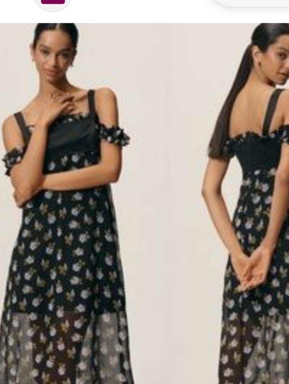 Anthropologie Maeve Black Floral Dress